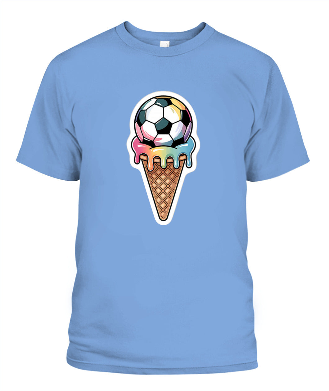 ✨From Every Fan, For Every Match✨-Colorful Melting Football Cone Shirt | Sweet Rainbow Tournament Graphic Tee
