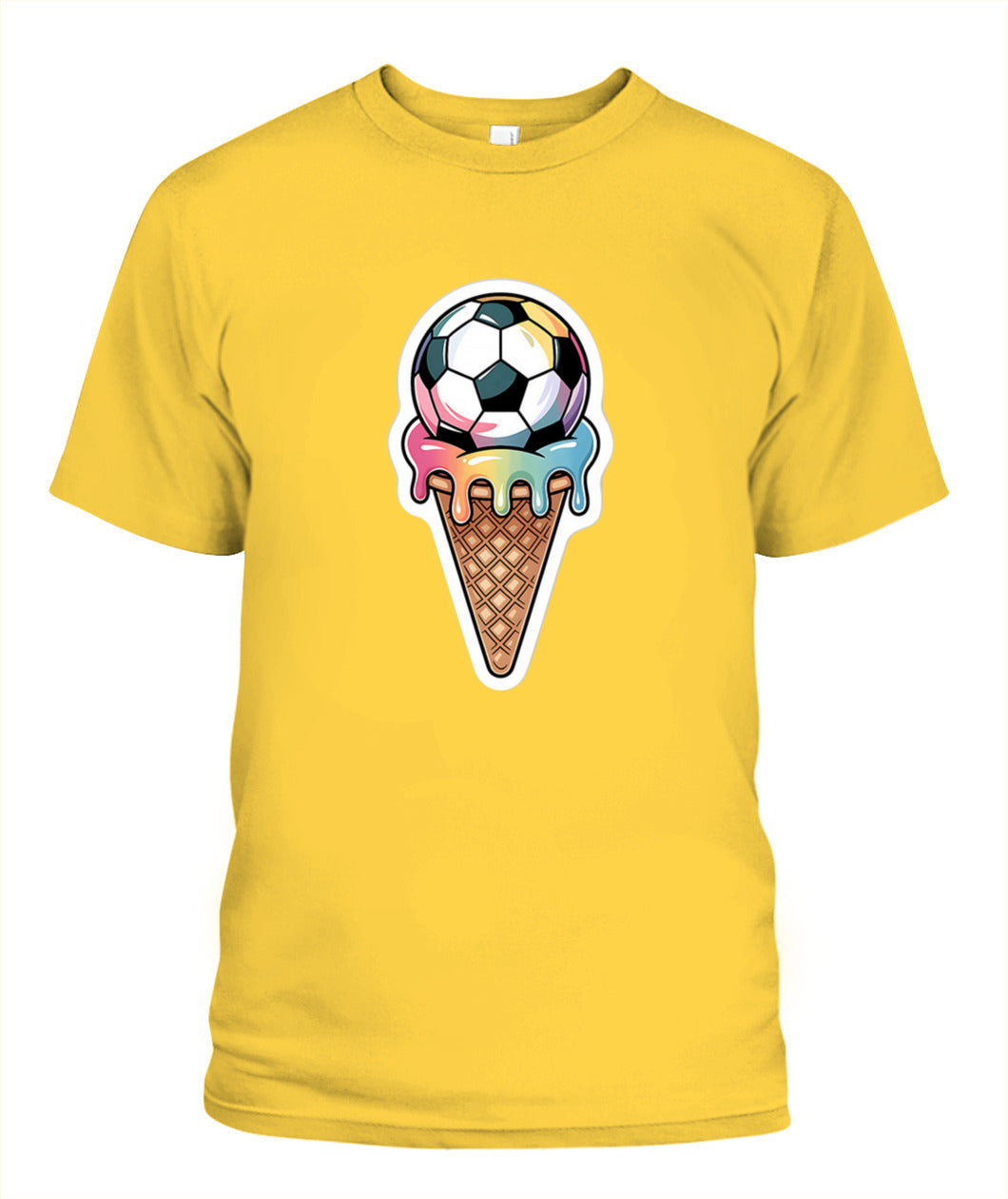 ✨From Every Fan, For Every Match✨-Colorful Melting Football Cone Shirt | Sweet Rainbow Tournament Graphic Tee