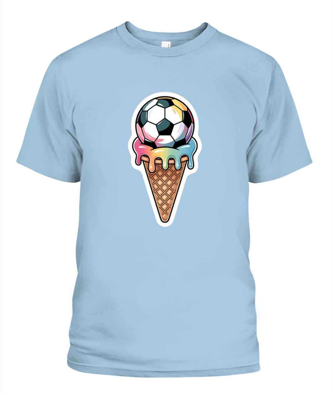 ✨From Every Fan, For Every Match✨-Colorful Melting Football Cone Shirt | Sweet Rainbow Tournament Graphic Tee