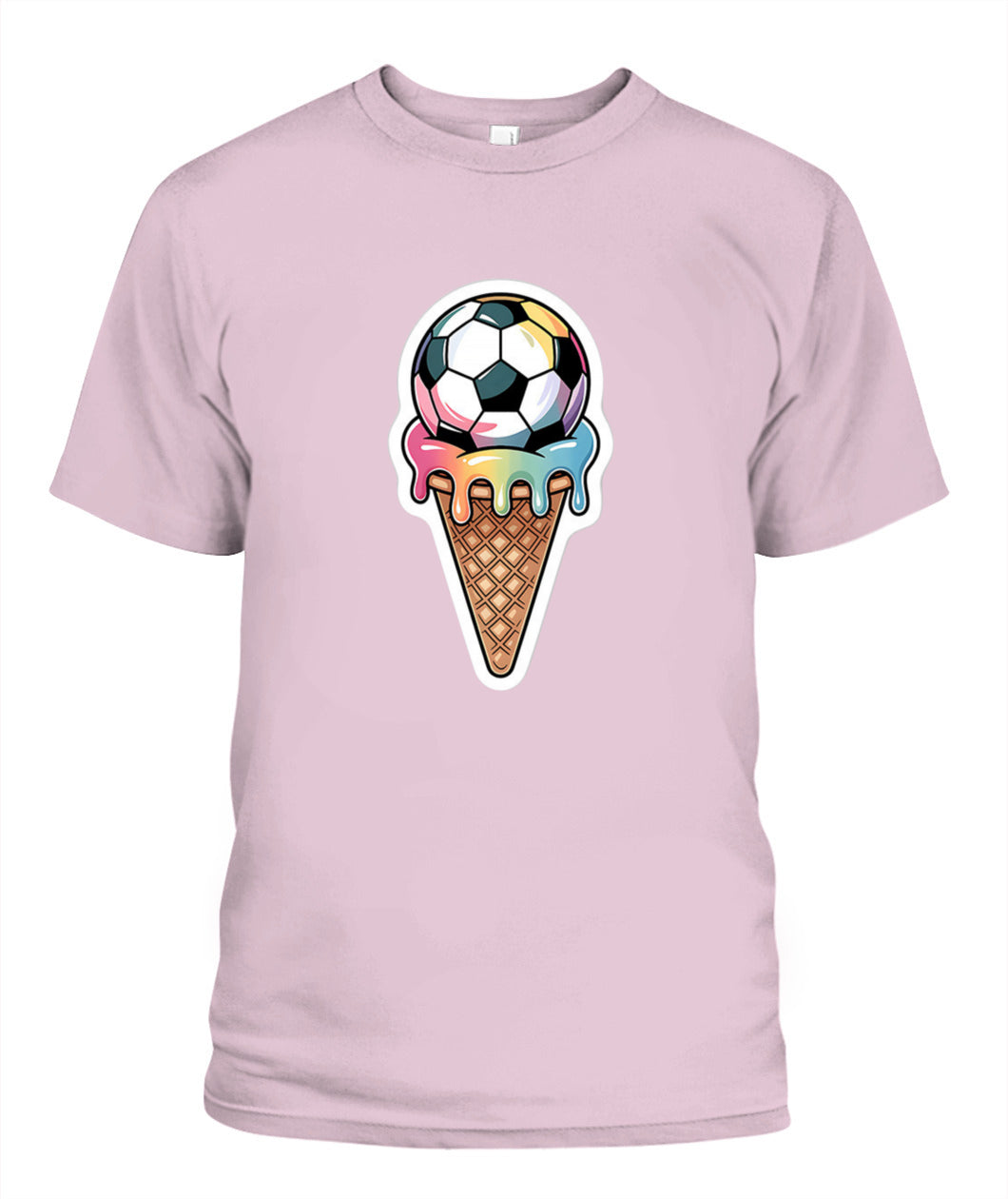 ✨From Every Fan, For Every Match✨-Colorful Melting Football Cone Shirt | Sweet Rainbow Tournament Graphic Tee