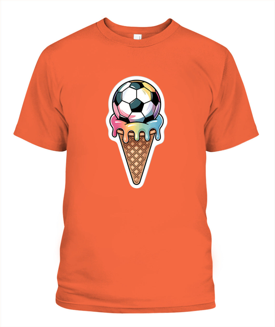 ✨From Every Fan, For Every Match✨-Colorful Melting Football Cone Shirt | Sweet Rainbow Tournament Graphic Tee