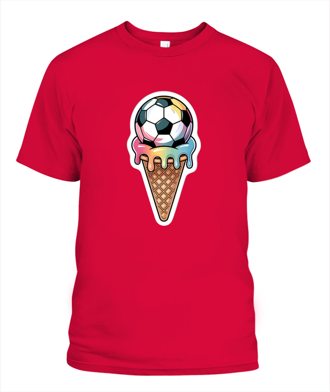 ✨From Every Fan, For Every Match✨-Colorful Melting Football Cone Shirt | Sweet Rainbow Tournament Graphic Tee