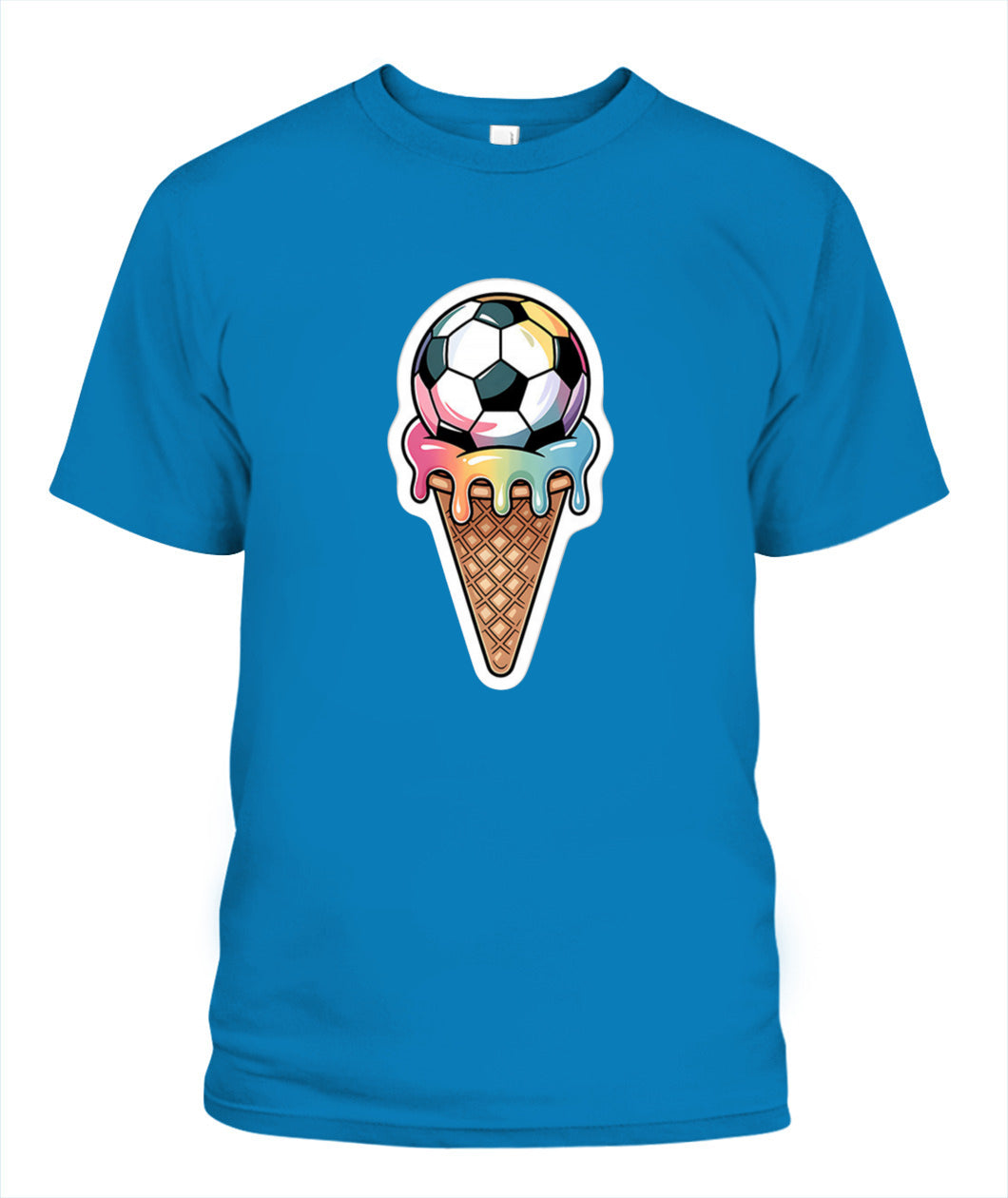 ✨From Every Fan, For Every Match✨-Colorful Melting Football Cone Shirt | Sweet Rainbow Tournament Graphic Tee