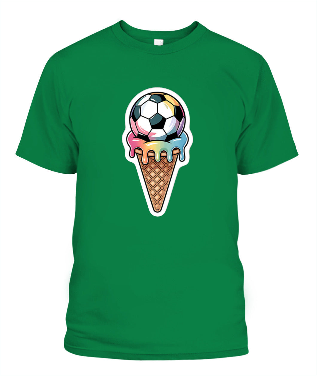 ✨From Every Fan, For Every Match✨-Colorful Melting Football Cone Shirt | Sweet Rainbow Tournament Graphic Tee