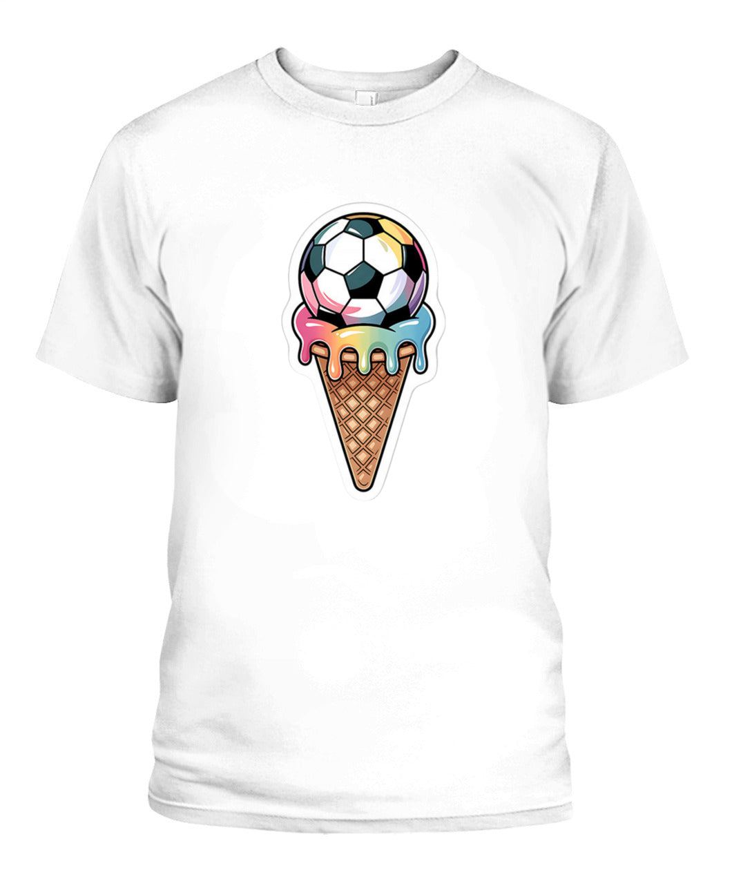 ✨From Every Fan, For Every Match✨-Colorful Melting Football Cone Shirt | Sweet Rainbow Tournament Graphic Tee