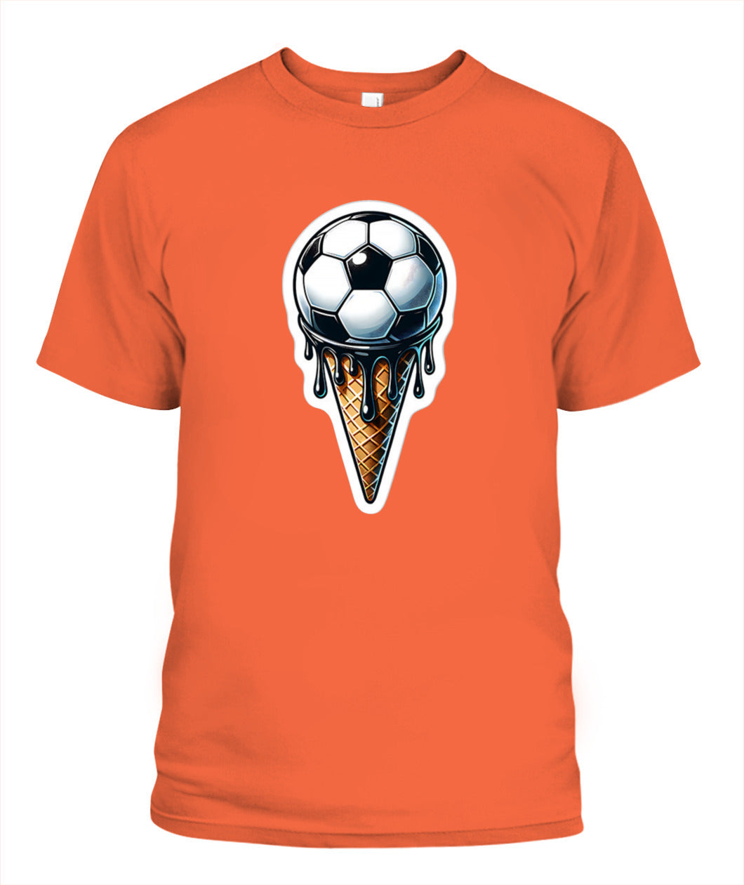 ✨From Every Fan, For Every Match✨-Dark Syrup Football Ice Cream Cone Shirt | Abstract Summer Tournament Graphic Tee