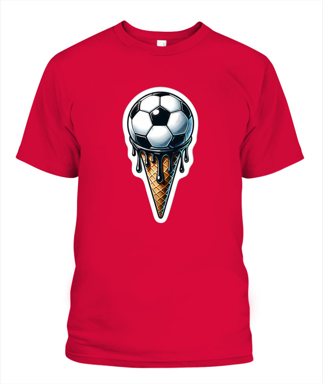 ✨From Every Fan, For Every Match✨-Dark Syrup Football Ice Cream Cone Shirt | Abstract Summer Tournament Graphic Tee