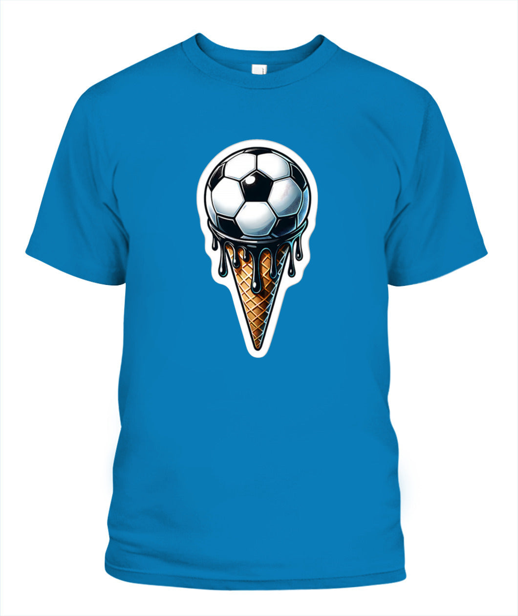 ✨From Every Fan, For Every Match✨-Dark Syrup Football Ice Cream Cone Shirt | Abstract Summer Tournament Graphic Tee
