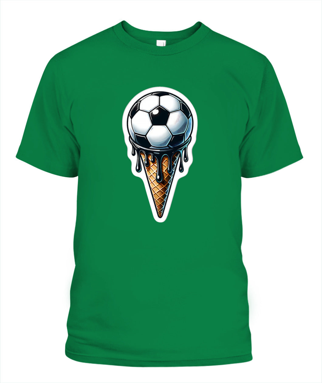 ✨From Every Fan, For Every Match✨-Dark Syrup Football Ice Cream Cone Shirt | Abstract Summer Tournament Graphic Tee