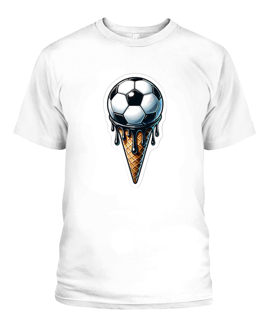 ✨From Every Fan, For Every Match✨-Dark Syrup Football Ice Cream Cone Shirt | Abstract Summer Tournament Graphic Tee