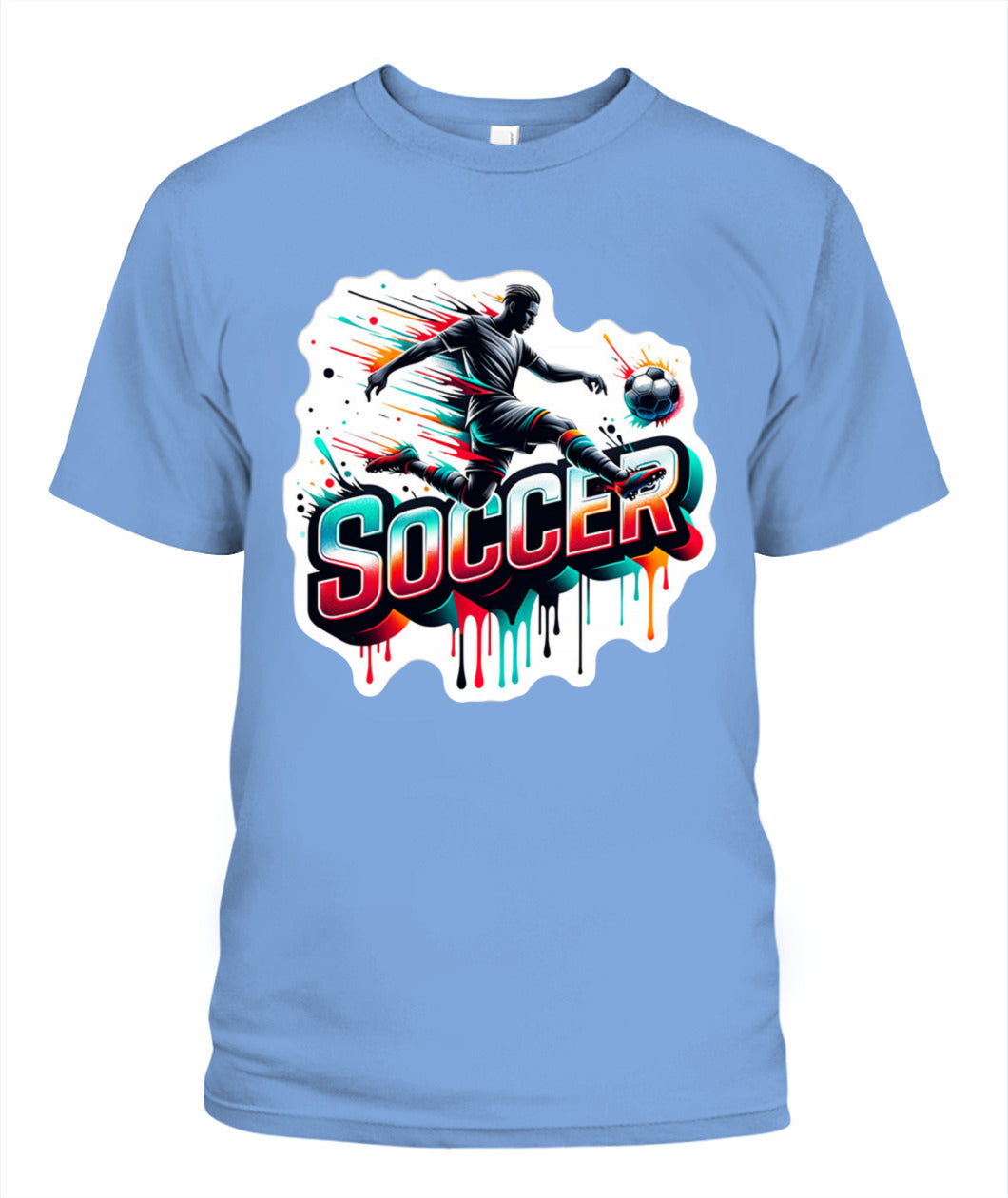 ✨From Every Fan, For Every Match✨-Speed Volley Soccer Graphic T-Shirt - Cool Dripping Paint Sports Tee