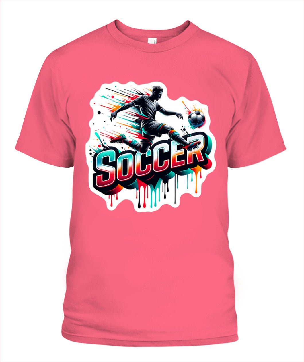 ✨From Every Fan, For Every Match✨-Speed Volley Soccer Graphic T-Shirt - Cool Dripping Paint Sports Tee
