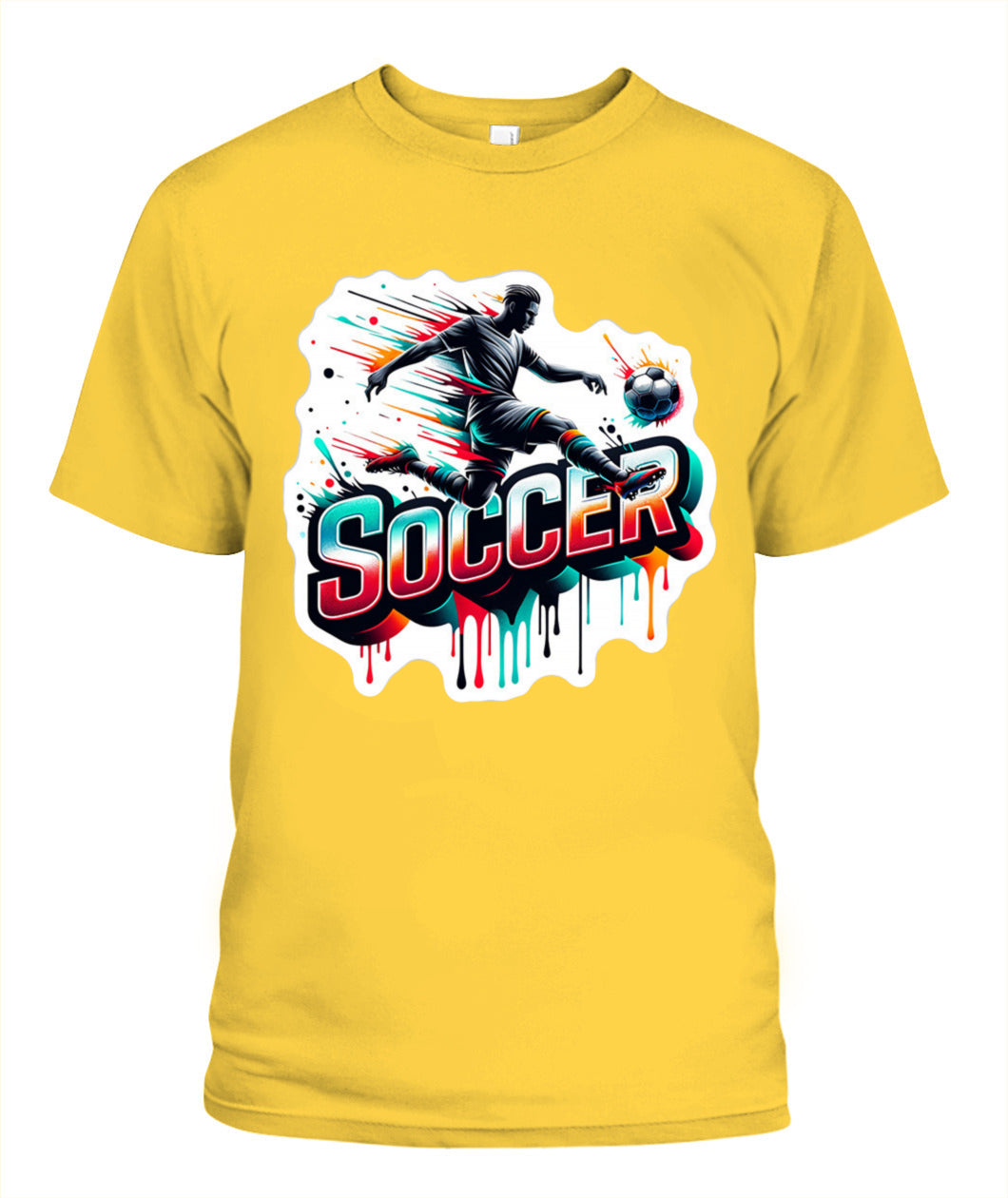 ✨From Every Fan, For Every Match✨-Speed Volley Soccer Graphic T-Shirt - Cool Dripping Paint Sports Tee