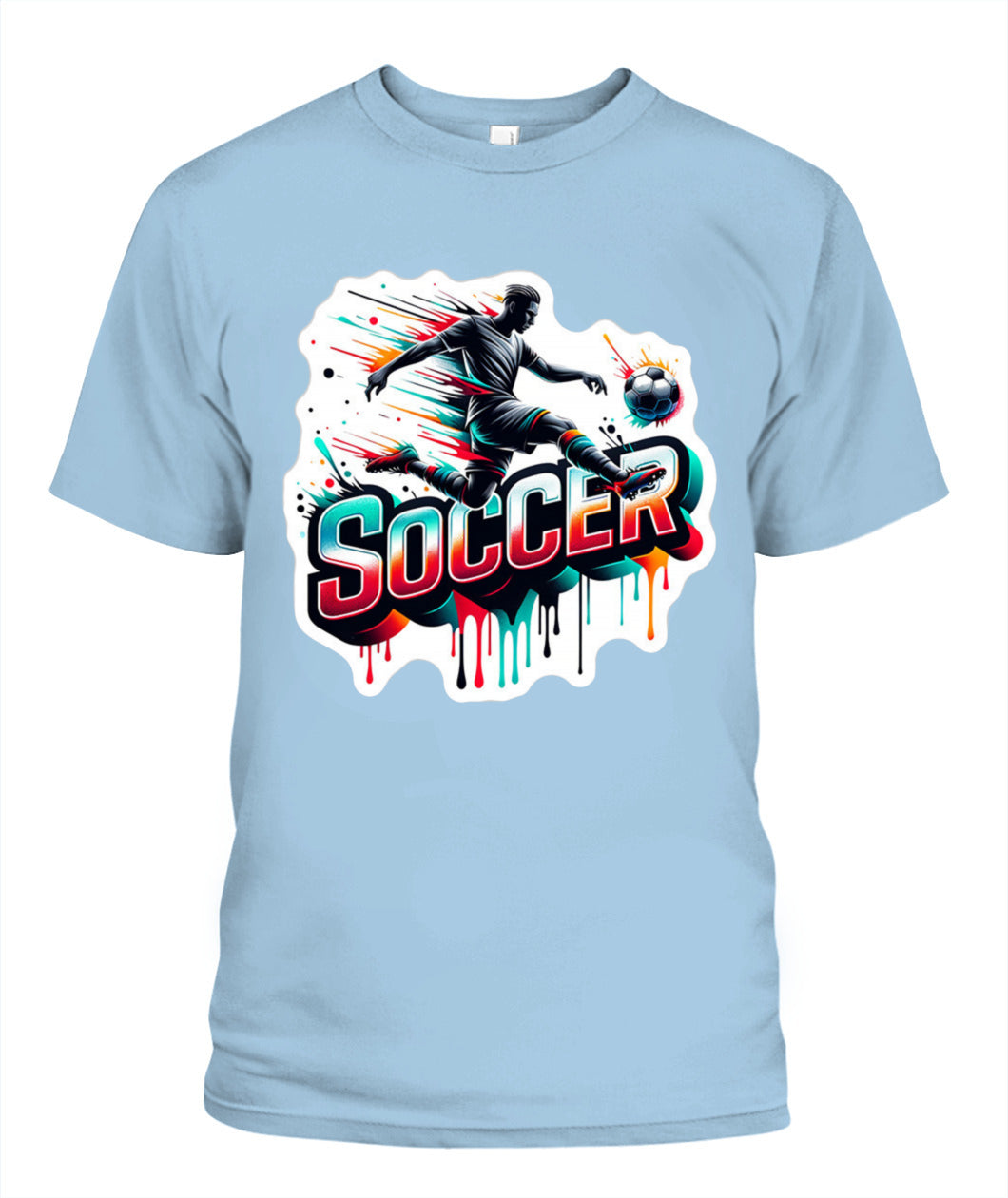 ✨From Every Fan, For Every Match✨-Speed Volley Soccer Graphic T-Shirt - Cool Dripping Paint Sports Tee