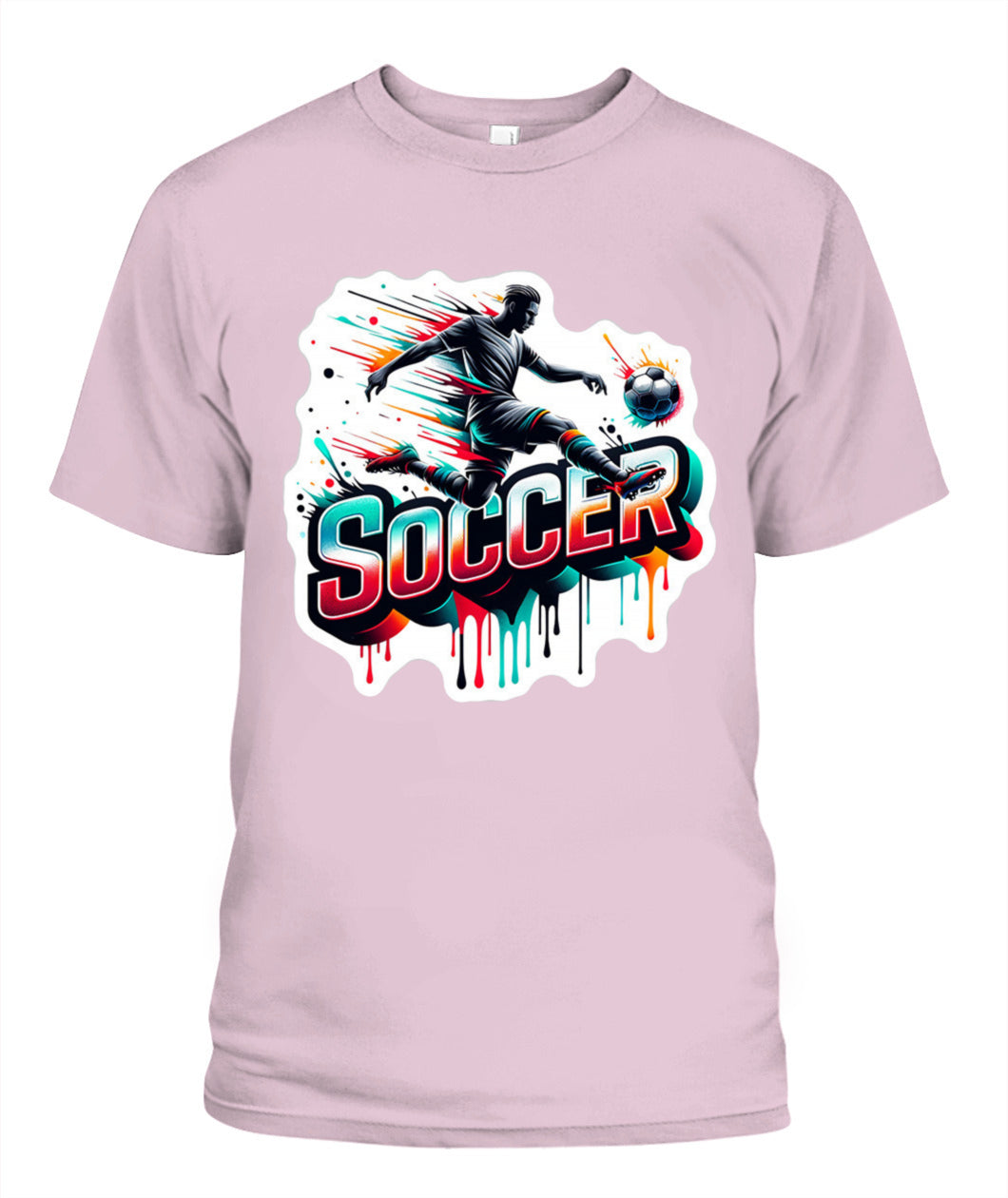 ✨From Every Fan, For Every Match✨-Speed Volley Soccer Graphic T-Shirt - Cool Dripping Paint Sports Tee