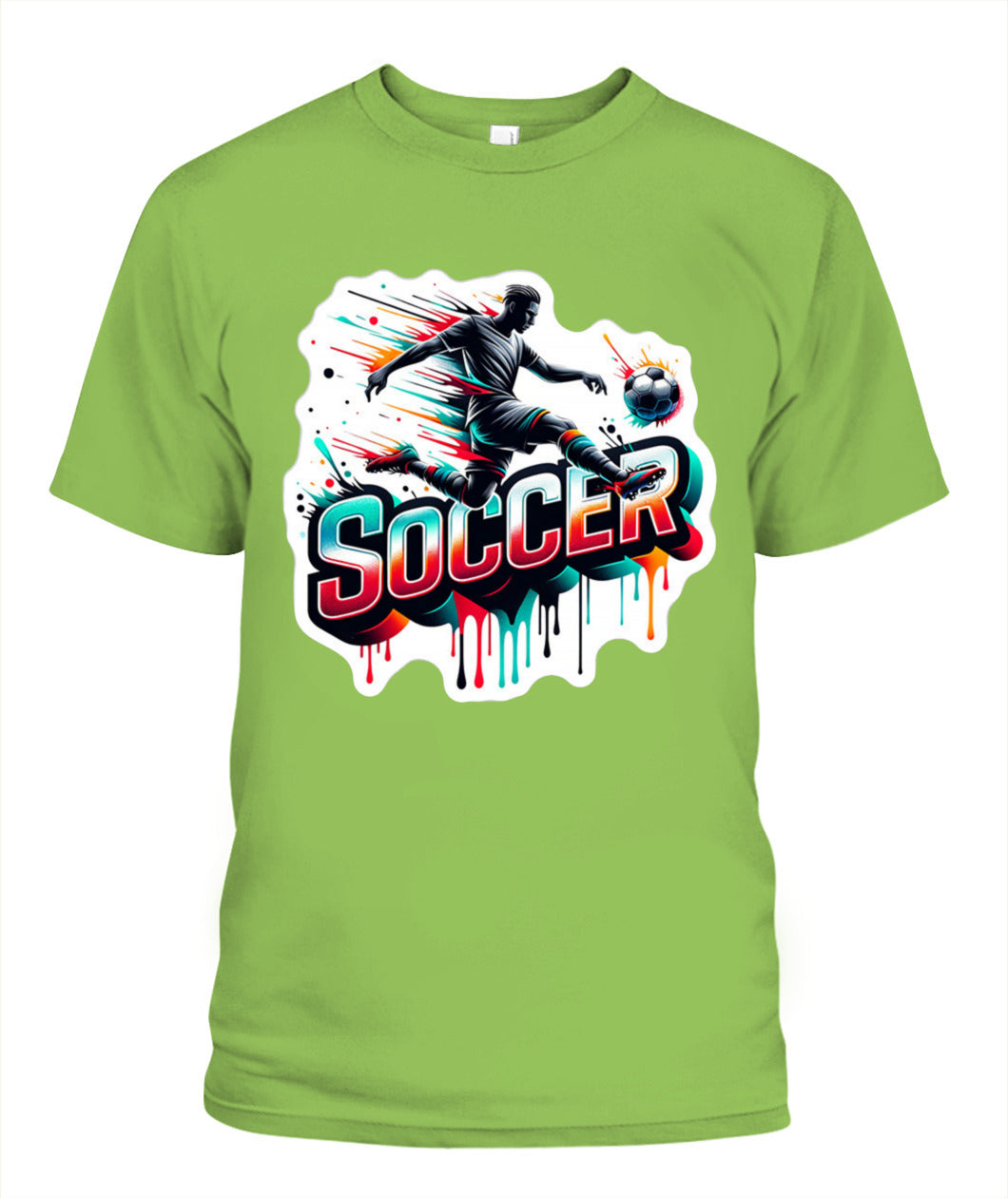 ✨From Every Fan, For Every Match✨-Speed Volley Soccer Graphic T-Shirt - Cool Dripping Paint Sports Tee