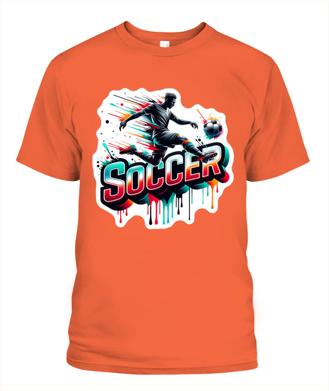 ✨From Every Fan, For Every Match✨-Speed Volley Soccer Graphic T-Shirt - Cool Dripping Paint Sports Tee
