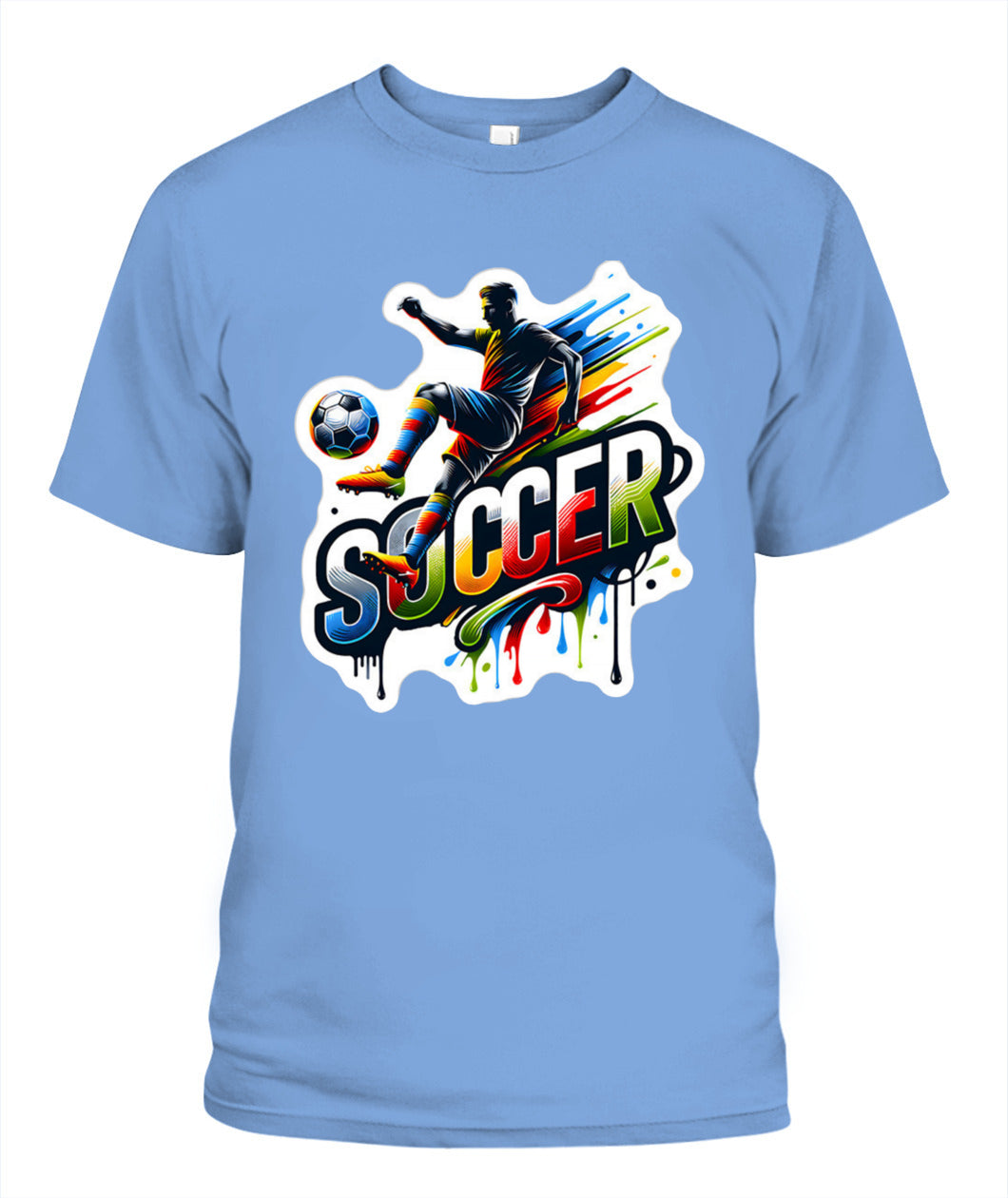 ✨From Every Fan, For Every Match✨-Dynamic "SOCCER" Graffiti T-Shirt - Volley Kick Action Graphic Tee