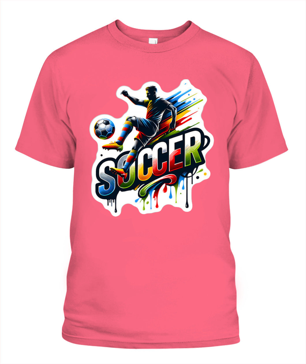 ✨From Every Fan, For Every Match✨-Dynamic "SOCCER" Graffiti T-Shirt - Volley Kick Action Graphic Tee