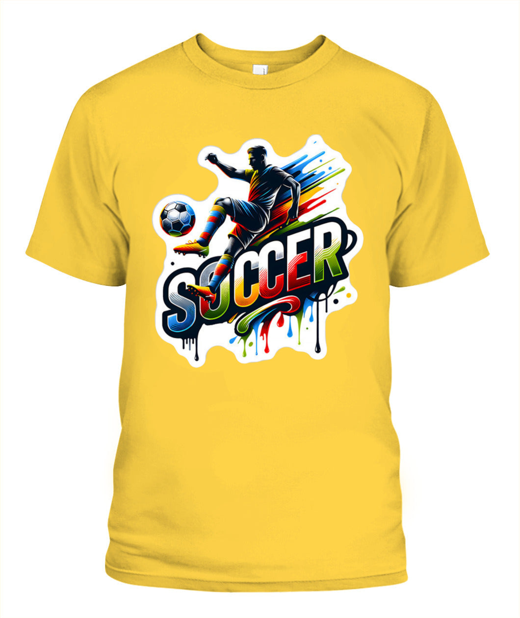 ✨From Every Fan, For Every Match✨-Dynamic "SOCCER" Graffiti T-Shirt - Volley Kick Action Graphic Tee