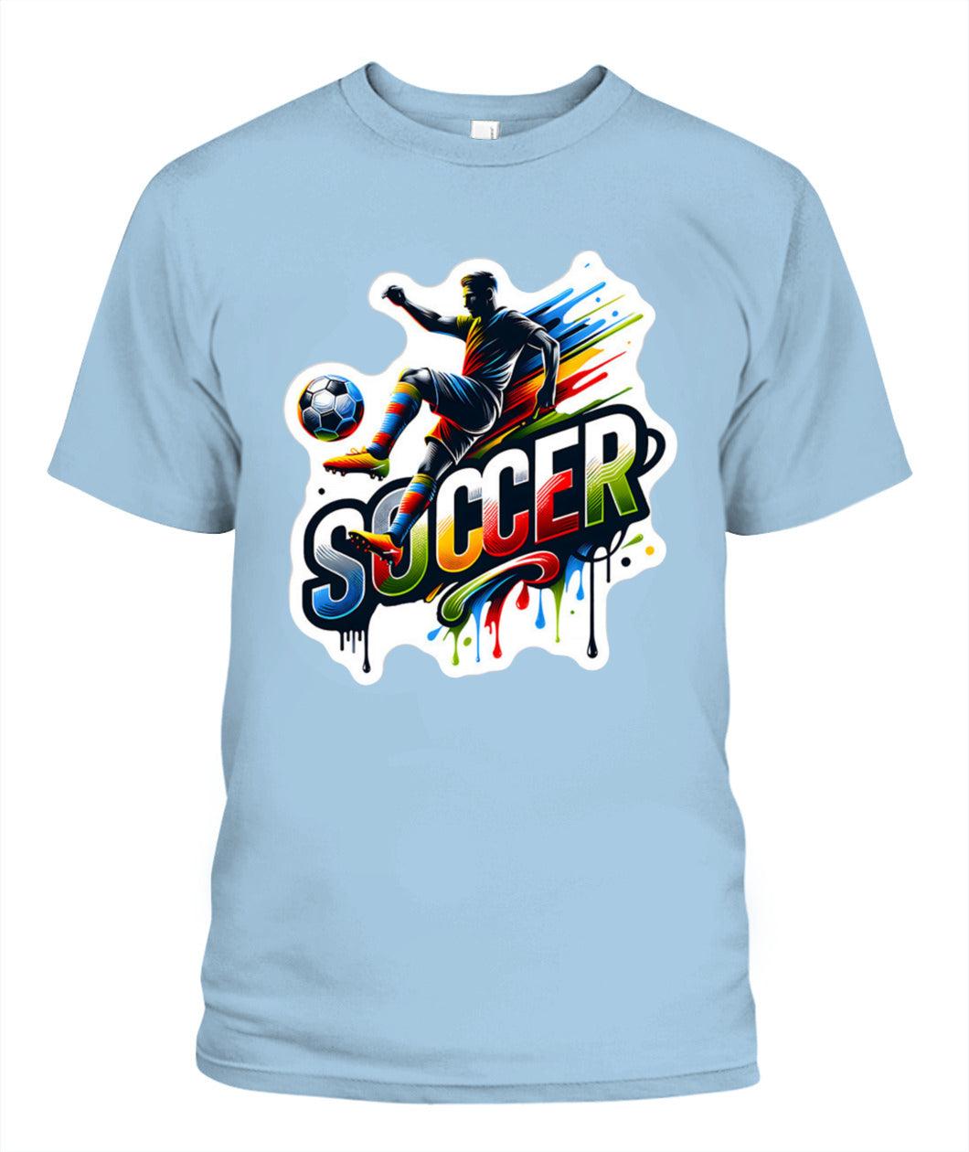✨From Every Fan, For Every Match✨-Dynamic "SOCCER" Graffiti T-Shirt - Volley Kick Action Graphic Tee