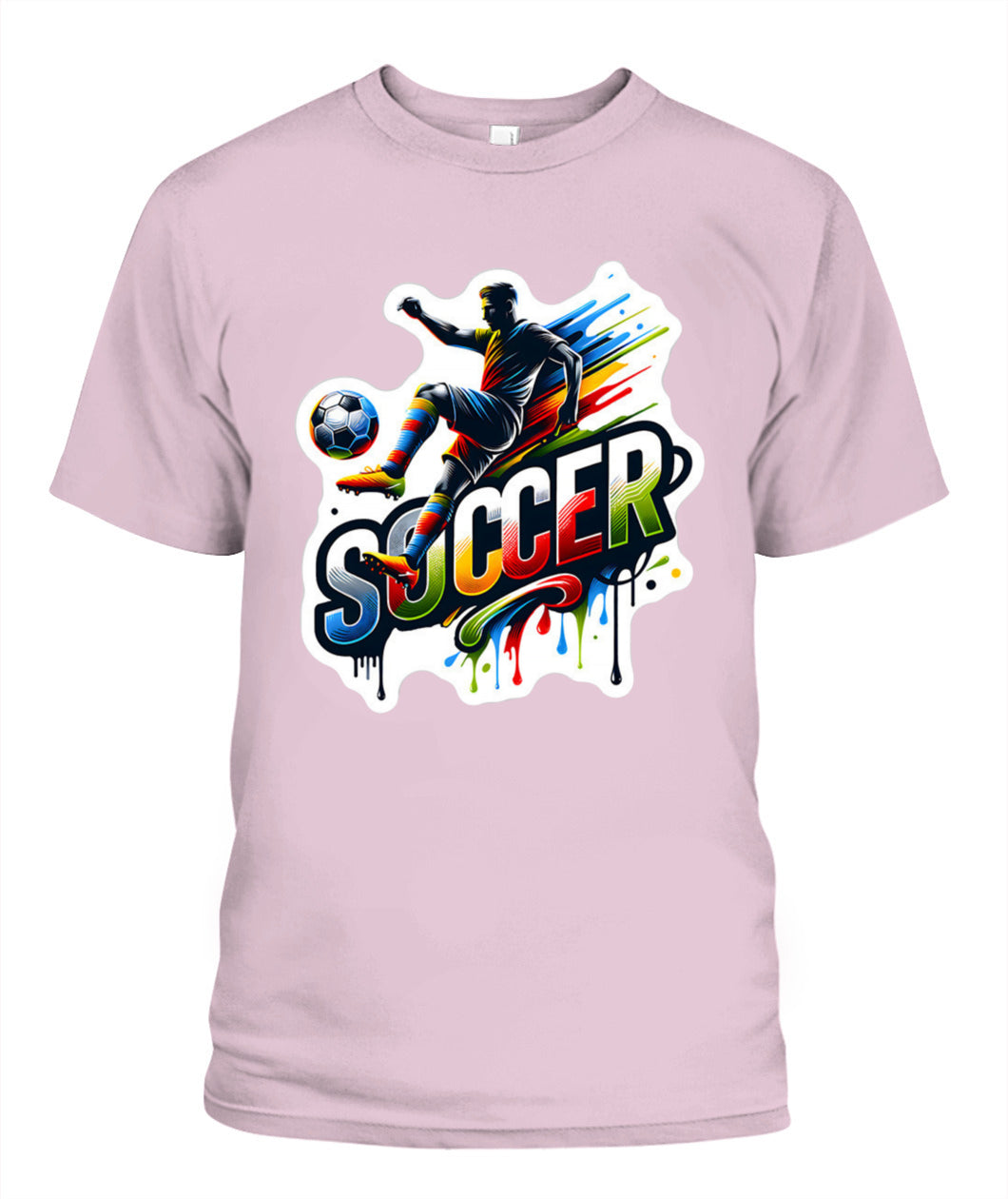 ✨From Every Fan, For Every Match✨-Dynamic "SOCCER" Graffiti T-Shirt - Volley Kick Action Graphic Tee
