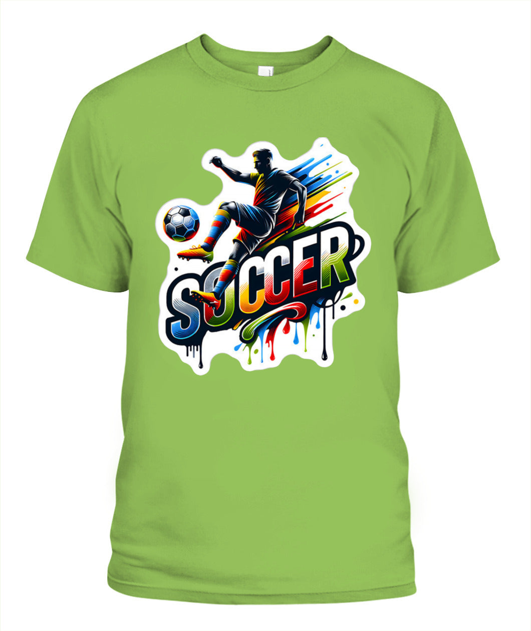✨From Every Fan, For Every Match✨-Dynamic "SOCCER" Graffiti T-Shirt - Volley Kick Action Graphic Tee