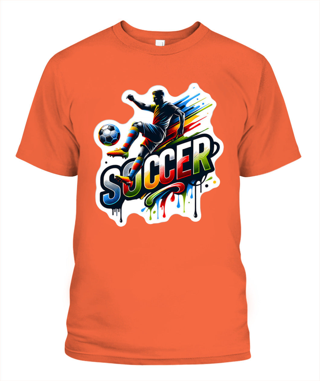 ✨From Every Fan, For Every Match✨-Dynamic "SOCCER" Graffiti T-Shirt - Volley Kick Action Graphic Tee