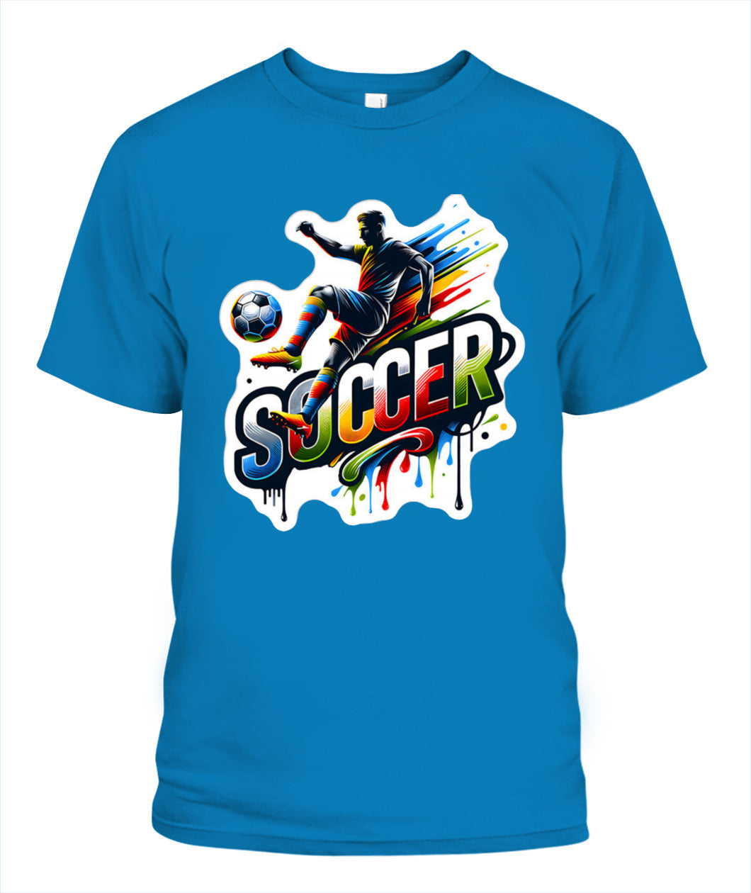 ✨From Every Fan, For Every Match✨-Dynamic "SOCCER" Graffiti T-Shirt - Volley Kick Action Graphic Tee