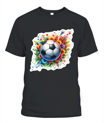 ✨From Every Fan, For Every Match✨-Vibrant Multi-Color Soccer Flower Shirt | Elegant Botanical Football Lover Tee