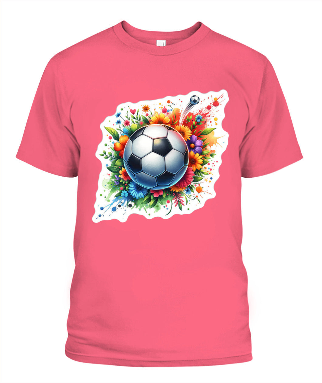 ✨From Every Fan, For Every Match✨-Vibrant Multi-Color Soccer Flower Shirt | Elegant Botanical Football Lover Tee