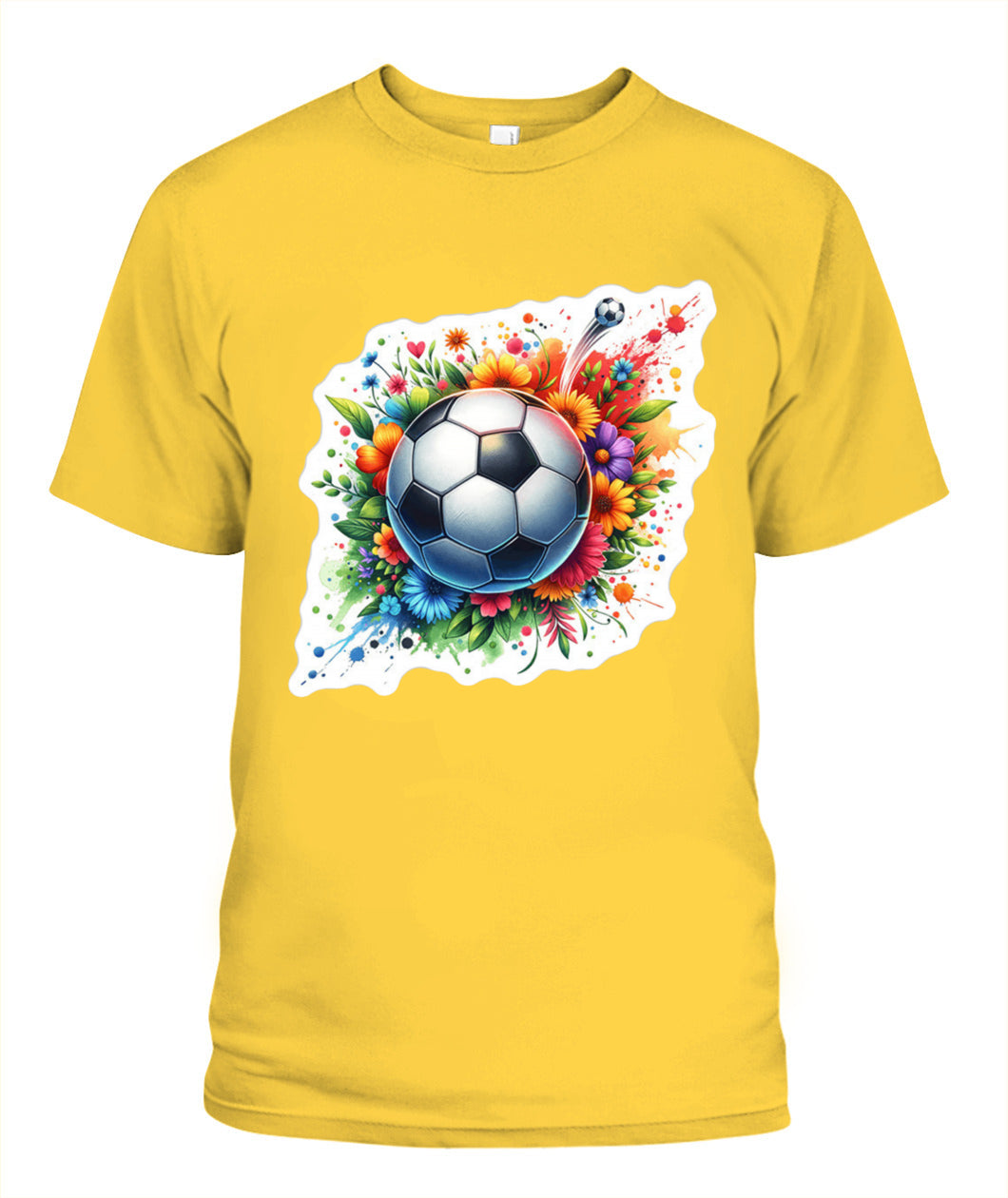 ✨From Every Fan, For Every Match✨-Vibrant Multi-Color Soccer Flower Shirt | Elegant Botanical Football Lover Tee