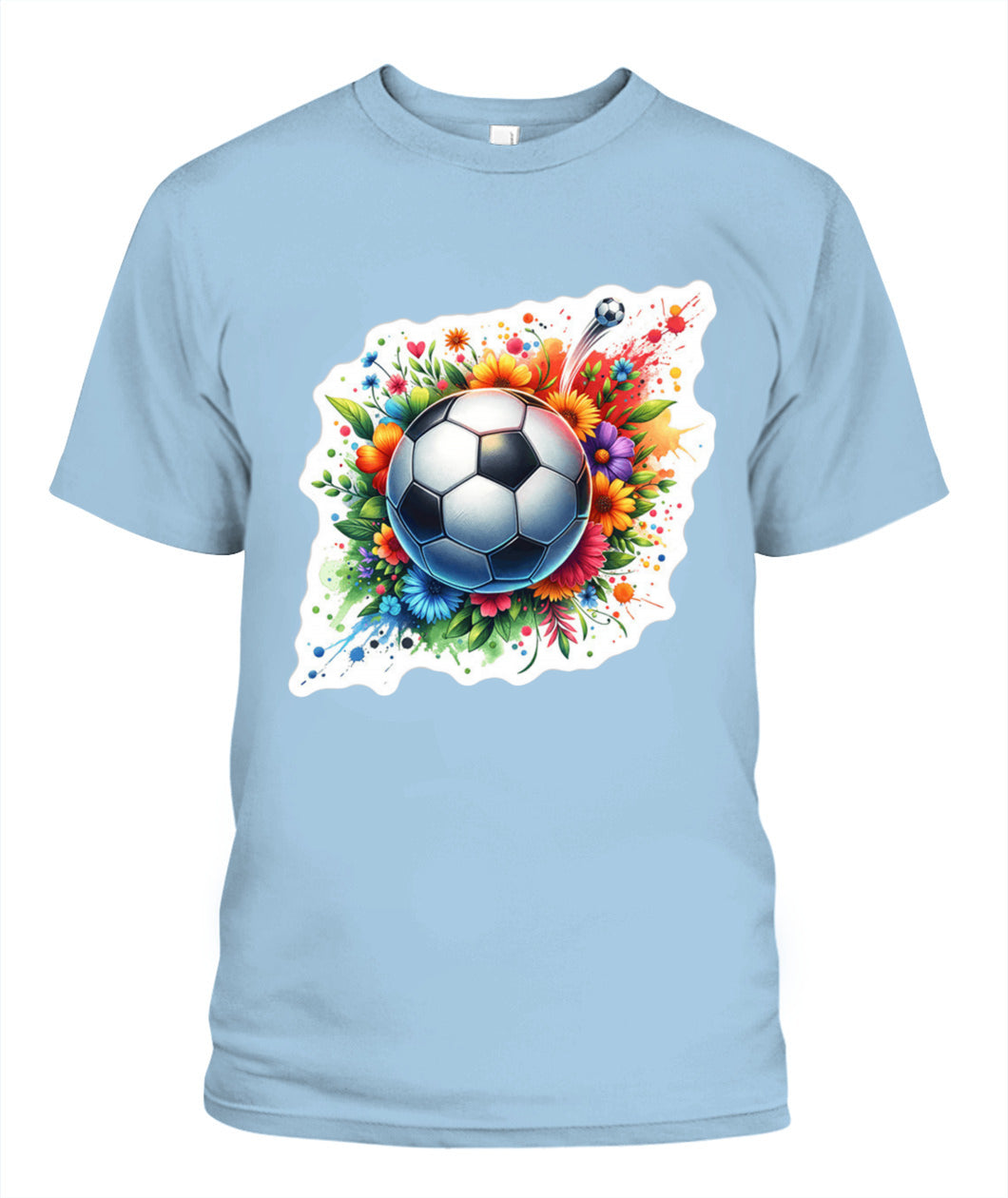 ✨From Every Fan, For Every Match✨-Vibrant Multi-Color Soccer Flower Shirt | Elegant Botanical Football Lover Tee