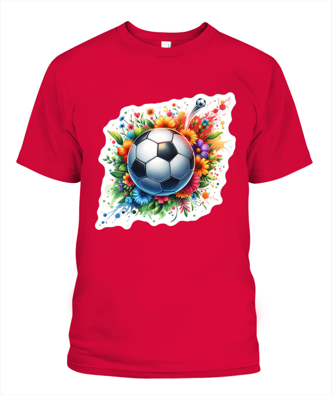✨From Every Fan, For Every Match✨-Vibrant Multi-Color Soccer Flower Shirt | Elegant Botanical Football Lover Tee
