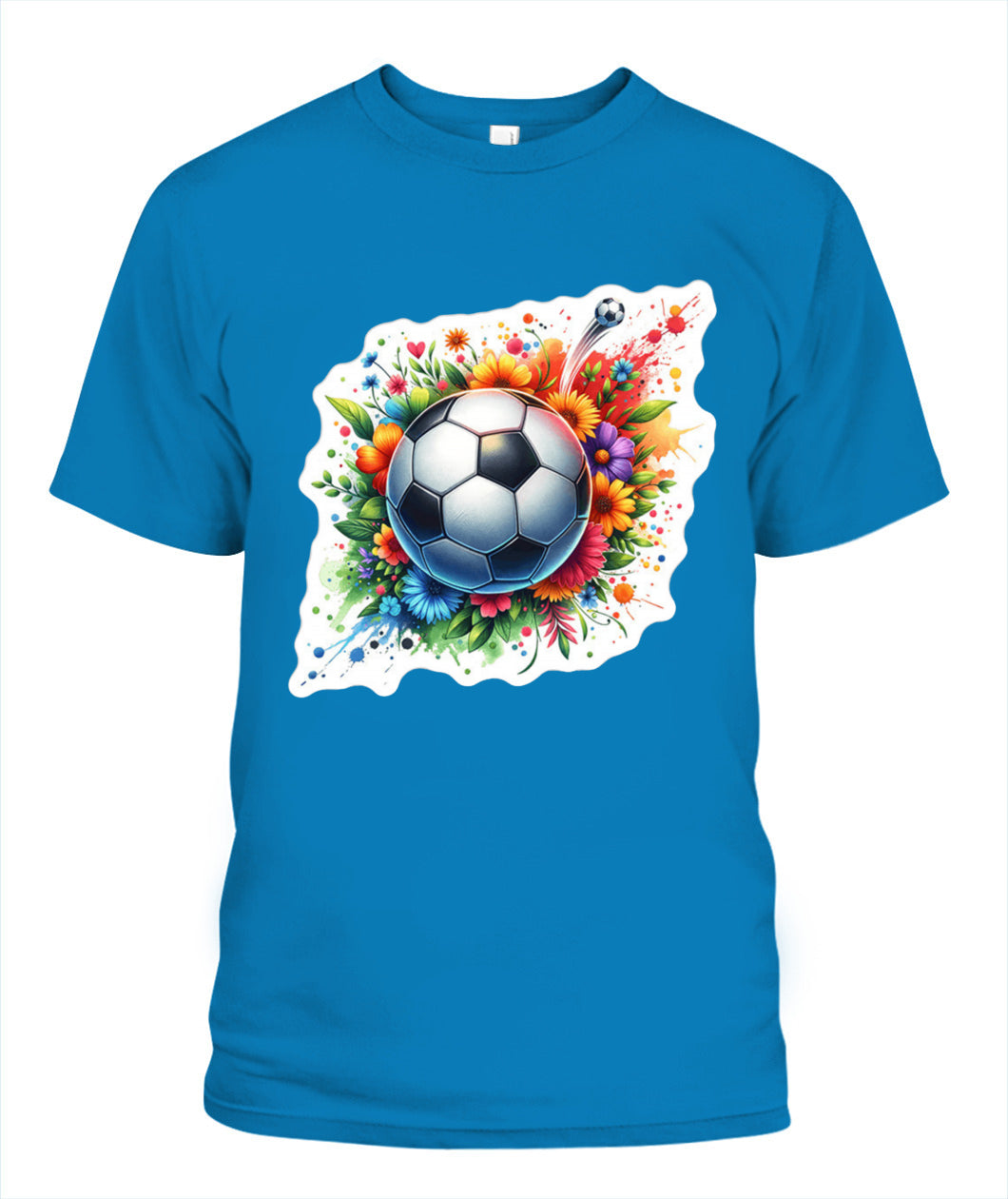 ✨From Every Fan, For Every Match✨-Vibrant Multi-Color Soccer Flower Shirt | Elegant Botanical Football Lover Tee