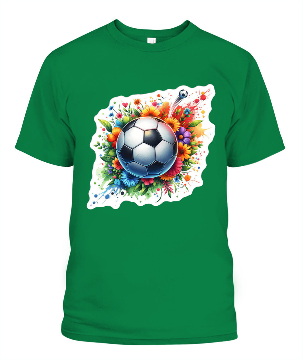 ✨From Every Fan, For Every Match✨-Vibrant Multi-Color Soccer Flower Shirt | Elegant Botanical Football Lover Tee