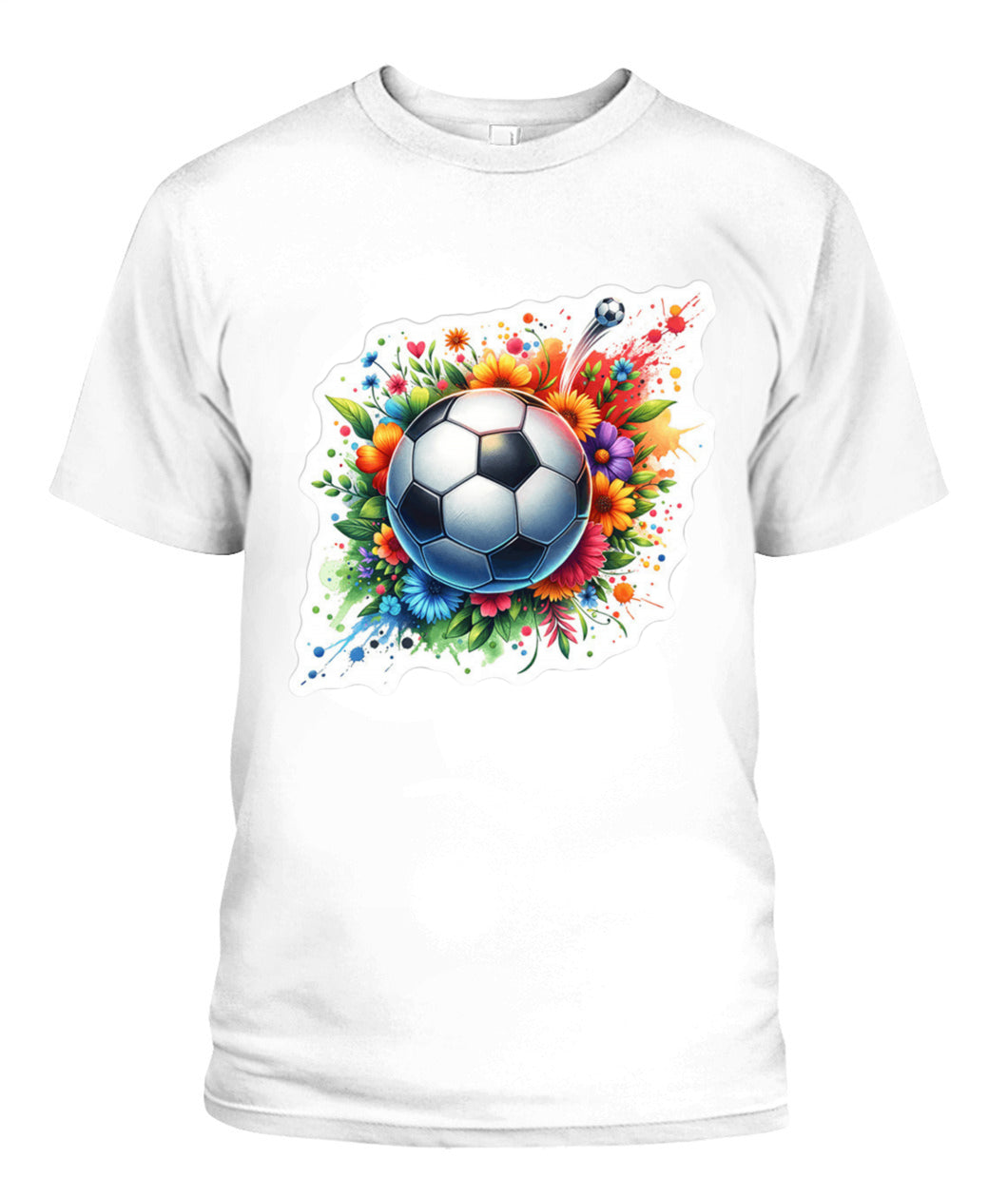 ✨From Every Fan, For Every Match✨-Vibrant Multi-Color Soccer Flower Shirt | Elegant Botanical Football Lover Tee