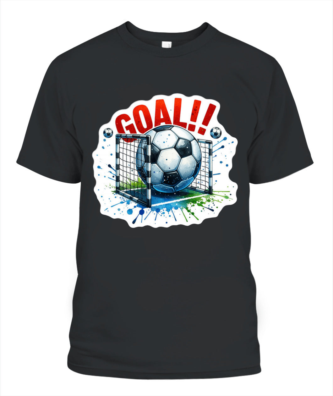 ✨From Every Fan, For Every Match✨-Vibrant "GOAL!!" Soccer Net T-Shirt - Soccer Ball Graphic Fan Tee