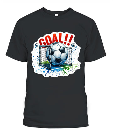 ✨From Every Fan, For Every Match✨-Vibrant "GOAL!!" Soccer Net T-Shirt - Soccer Ball Graphic Fan Tee