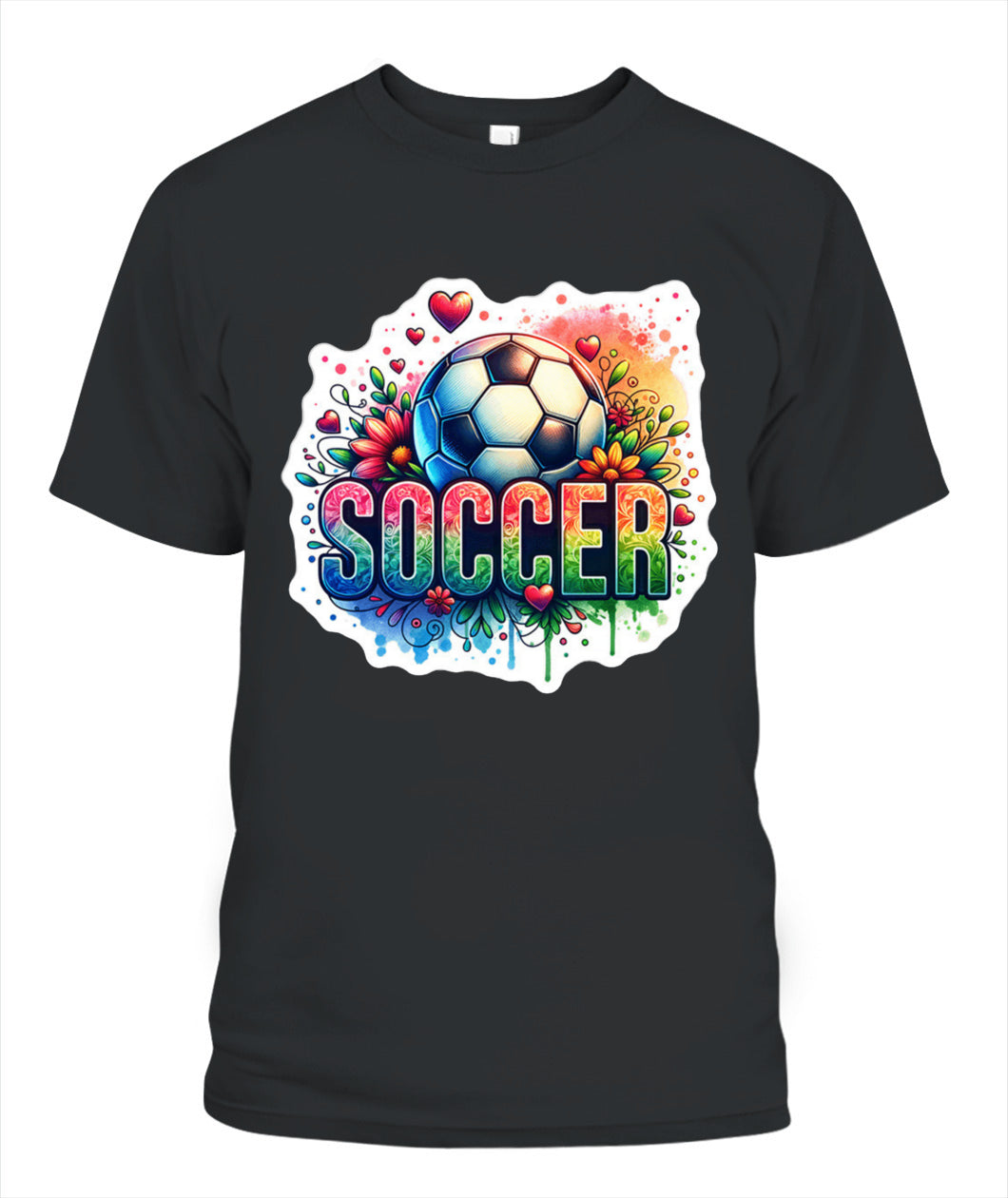 ✨From Every Fan, For Every Match✨-Vibrant Rainbow "SOCCER" Graphic T-Shirt - Colorful Game Day Fan Tee