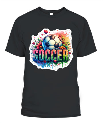 ✨From Every Fan, For Every Match✨-Vibrant Rainbow "SOCCER" Graphic T-Shirt - Colorful Game Day Fan Tee