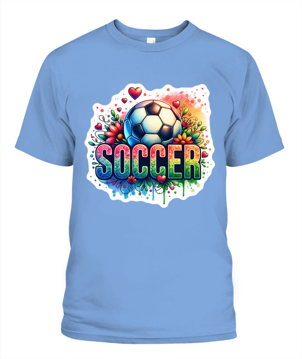 ✨From Every Fan, For Every Match✨-Vibrant Rainbow "SOCCER" Graphic T-Shirt - Colorful Game Day Fan Tee