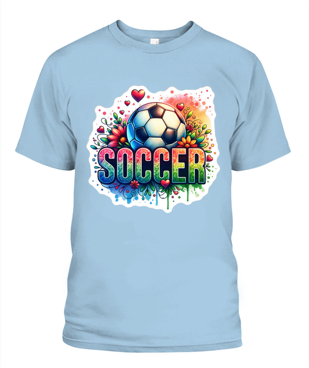 ✨From Every Fan, For Every Match✨-Vibrant Rainbow "SOCCER" Graphic T-Shirt - Colorful Game Day Fan Tee