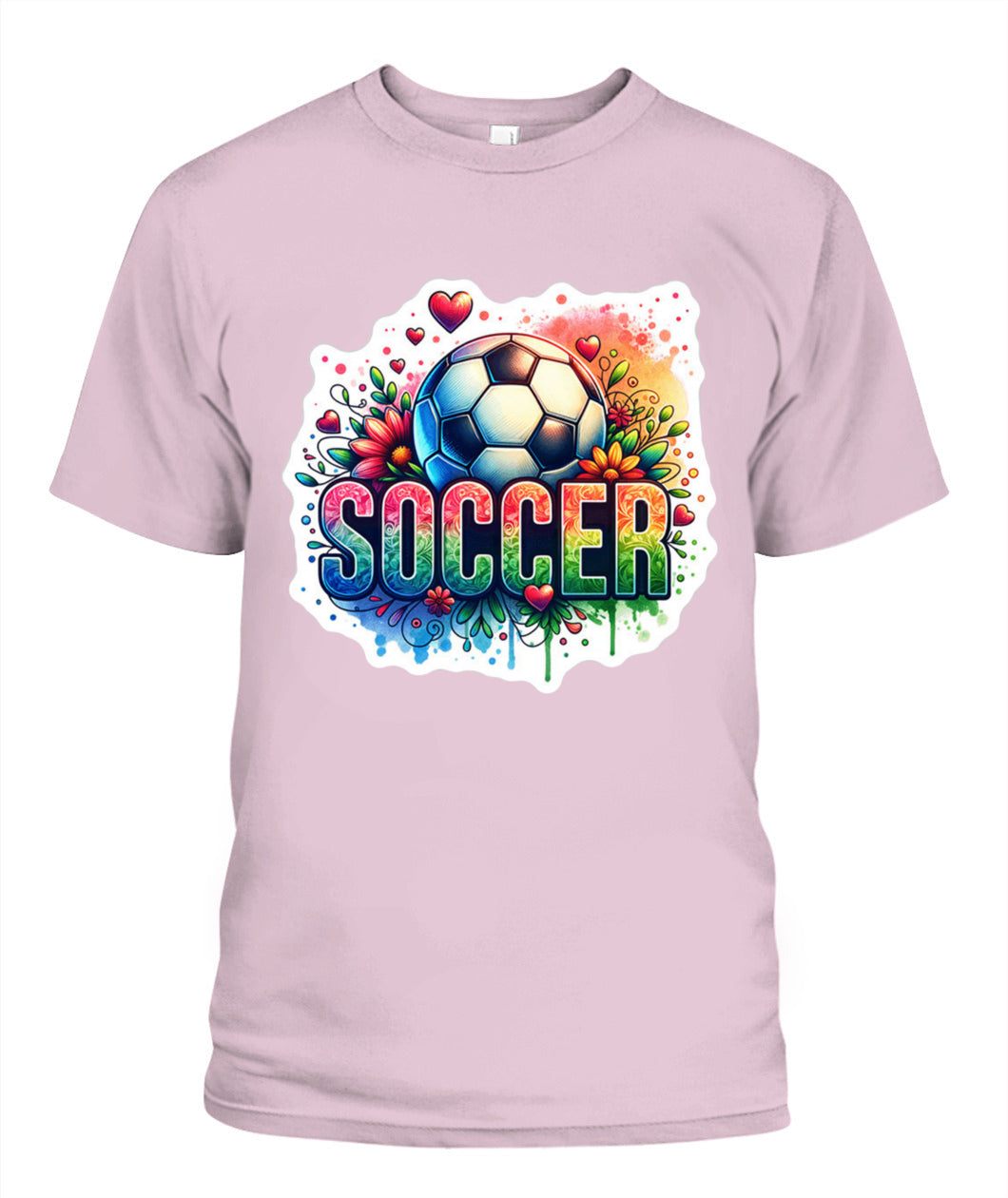 ✨From Every Fan, For Every Match✨-Vibrant Rainbow "SOCCER" Graphic T-Shirt - Colorful Game Day Fan Tee