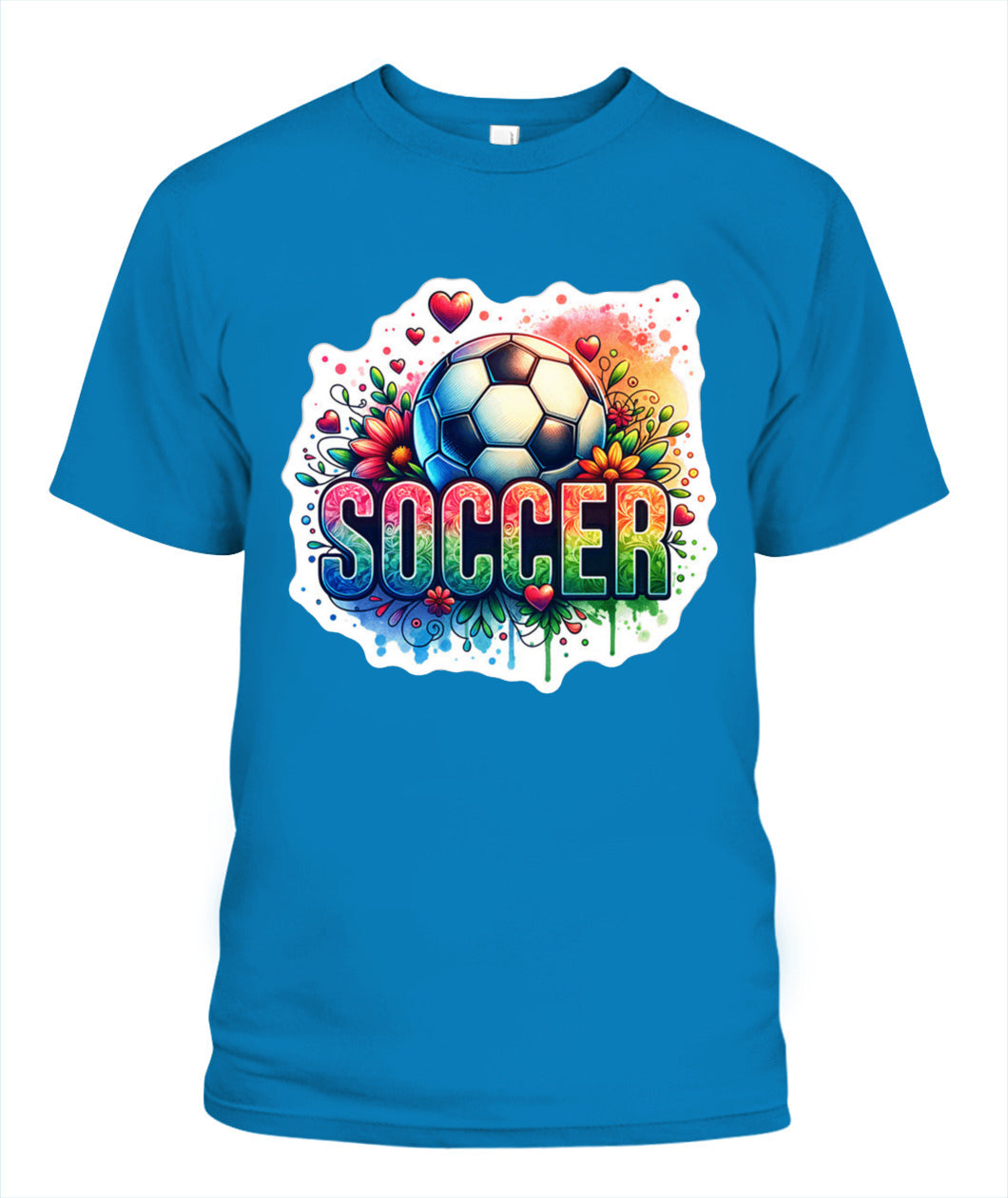 ✨From Every Fan, For Every Match✨-Vibrant Rainbow "SOCCER" Graphic T-Shirt - Colorful Game Day Fan Tee