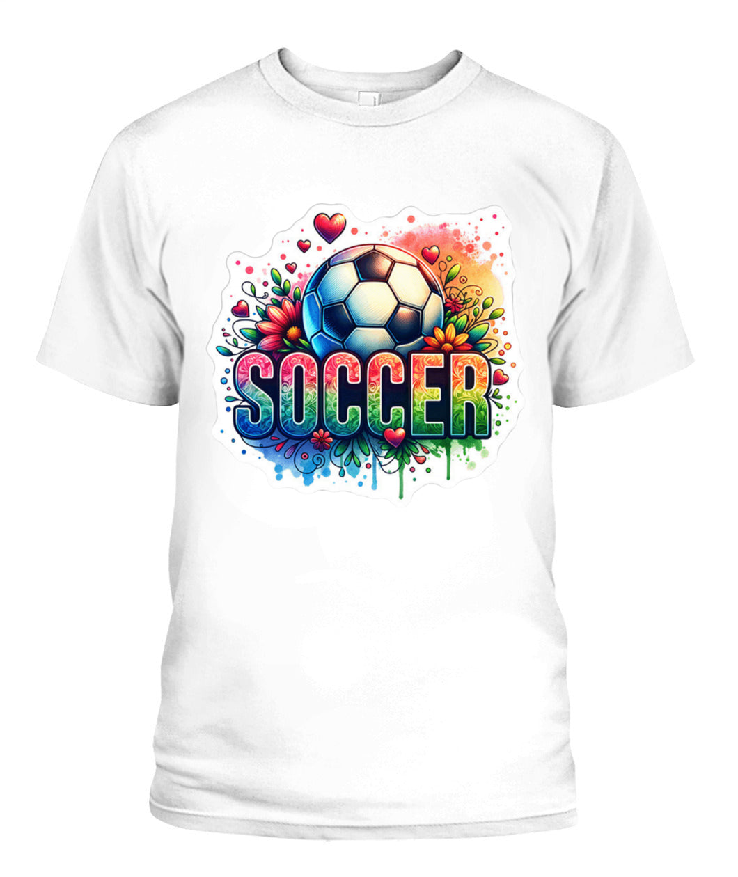 ✨From Every Fan, For Every Match✨-Vibrant Rainbow "SOCCER" Graphic T-Shirt - Colorful Game Day Fan Tee