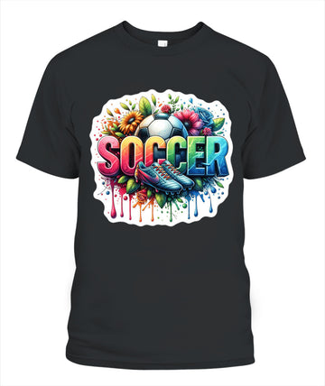✨From Every Fan, For Every Match✨-Soccer in Full Color Graphic T-Shirt - Unisex Neon Game Day Cleats Tee