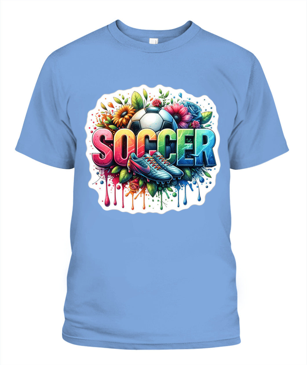 ✨From Every Fan, For Every Match✨-Soccer in Full Color Graphic T-Shirt - Unisex Neon Game Day Cleats Tee