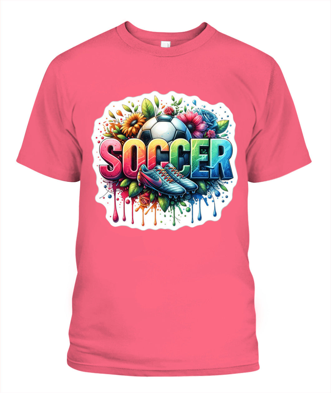 ✨From Every Fan, For Every Match✨-Soccer in Full Color Graphic T-Shirt - Unisex Neon Game Day Cleats Tee