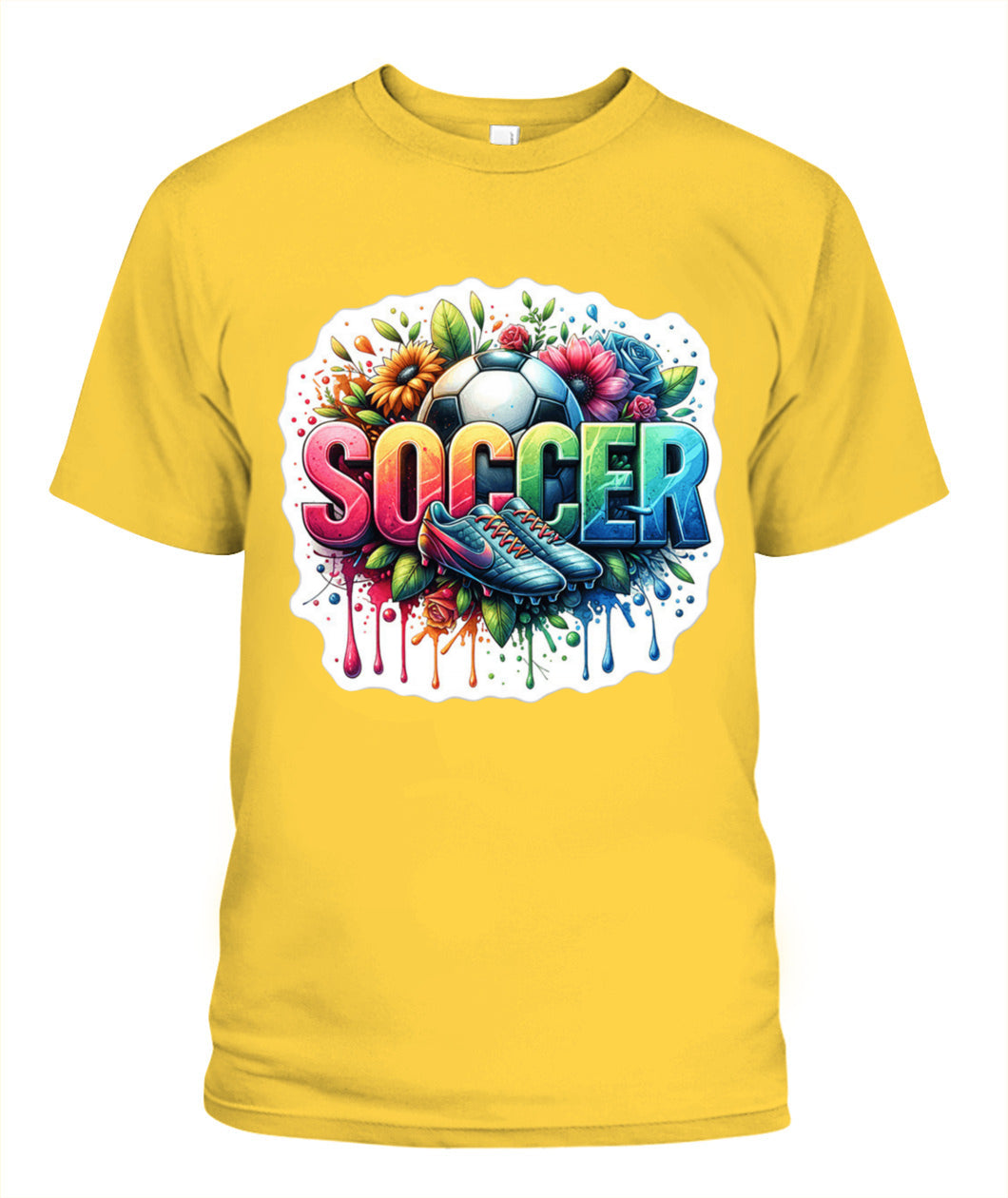 ✨From Every Fan, For Every Match✨-Soccer in Full Color Graphic T-Shirt - Unisex Neon Game Day Cleats Tee